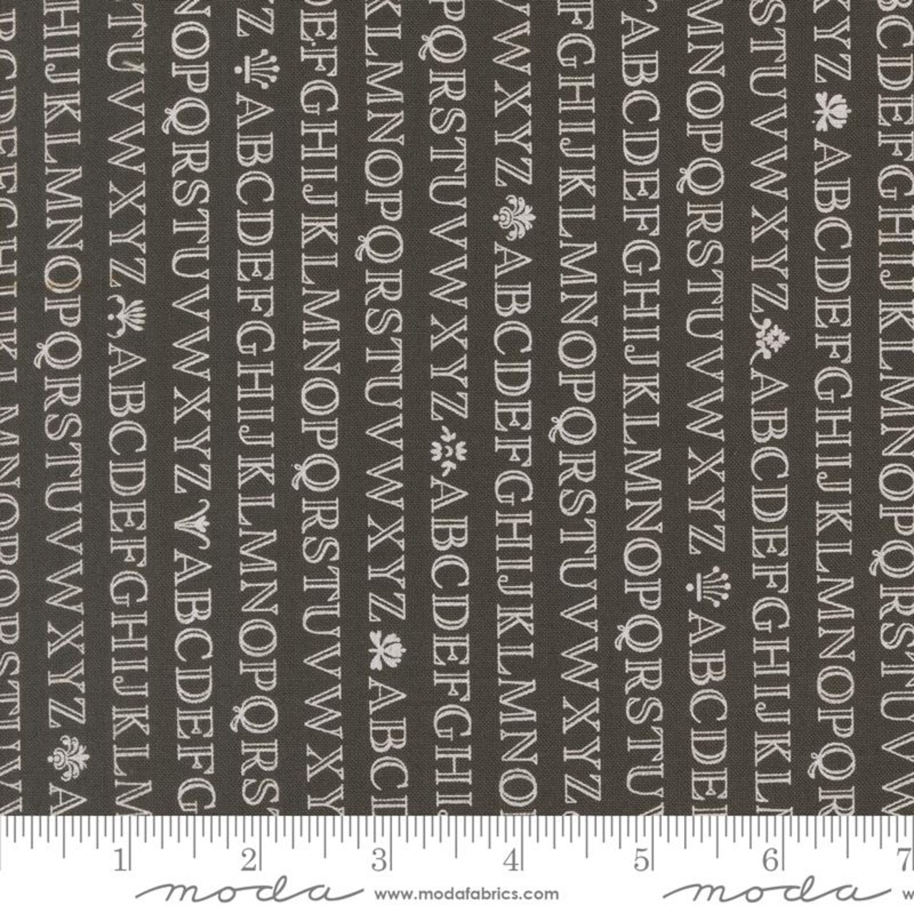 Fabric Moda Midnight Alphabet Agatha Road by the Quarter Yard 35411-15